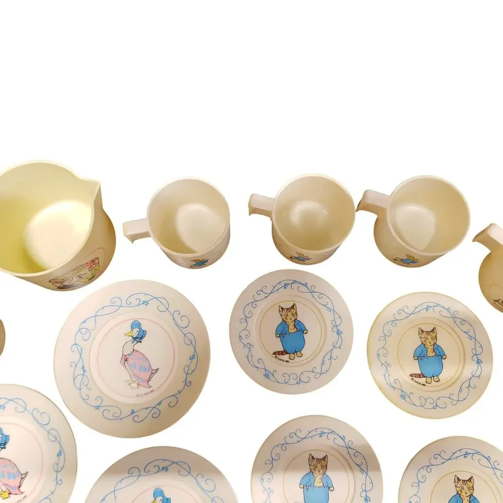 Vintage Peter Rabbit Toy Tea Set 1983 by Bluebird England Imported Very Rare